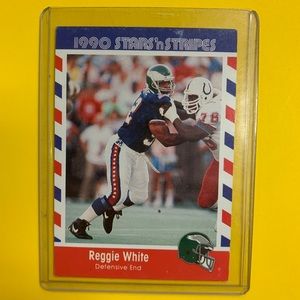 Reggie White 1990 Stars N Stripes Card Eagles NFL No. 78 Pro Bowl NFC Football